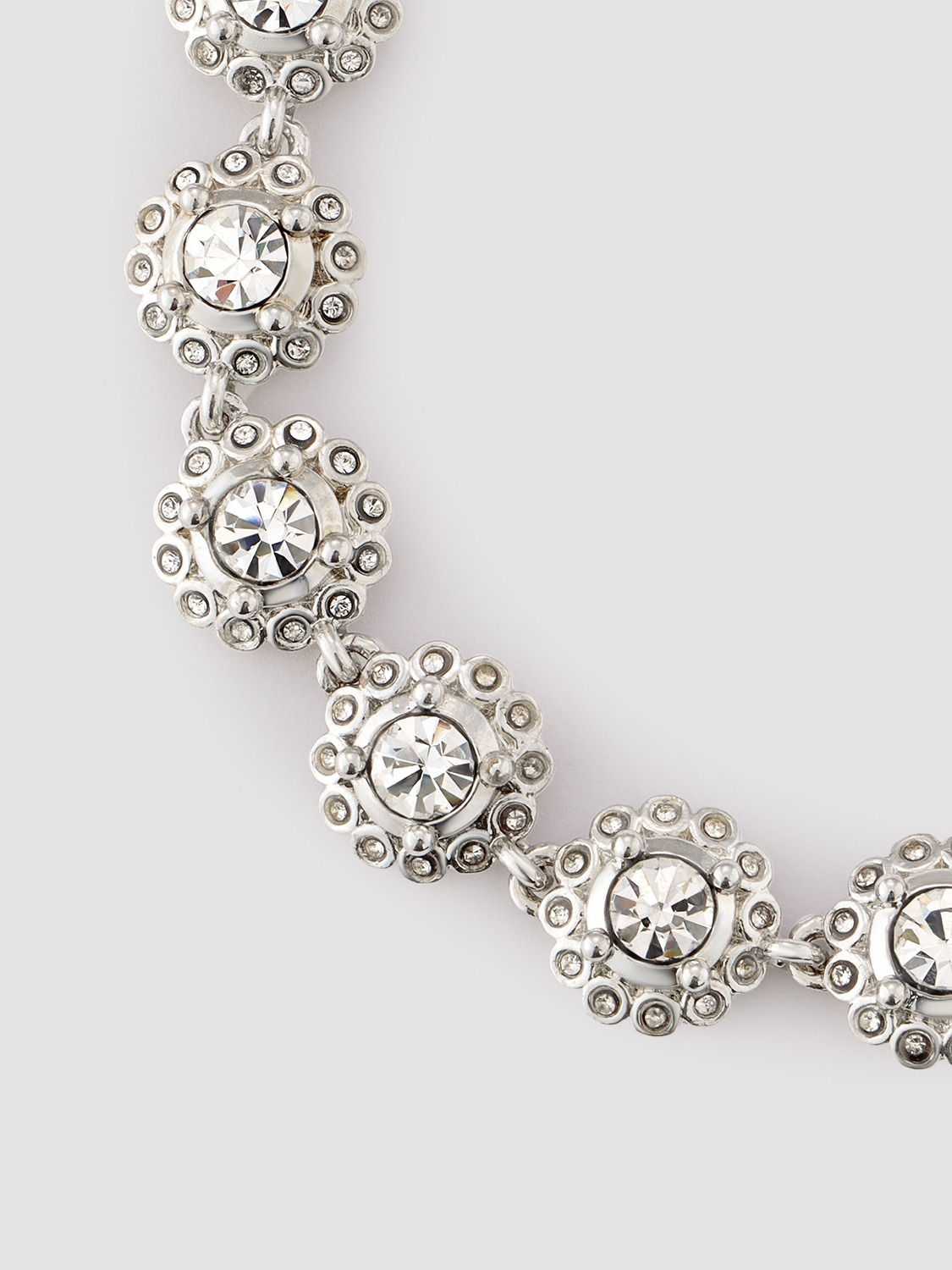 CRYSTAL FLOWER LINK BRACELET 詳細画像 Silver 2