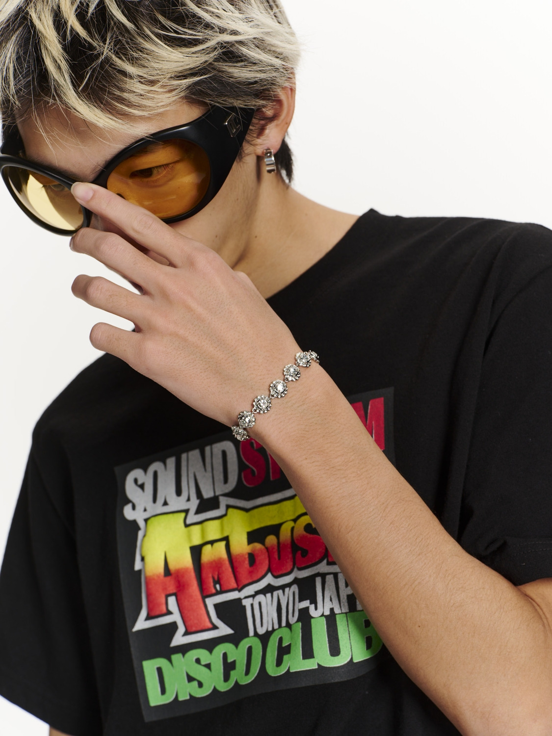 CRYSTAL FLOWER LINK BRACELET 詳細画像 Silver 4