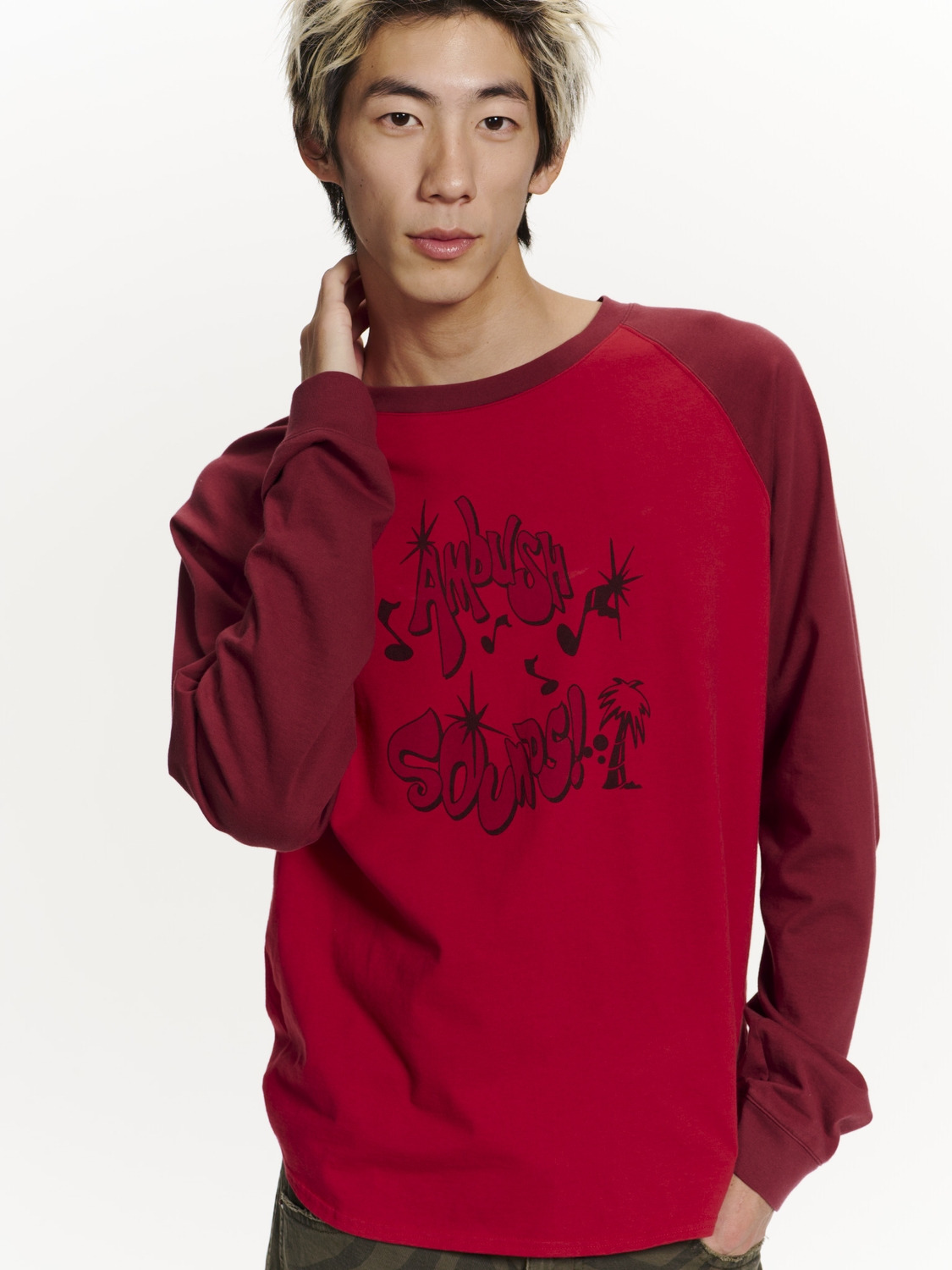 RAGLAN LONG SLEEVE T-SHIRT 詳細画像 Red 4