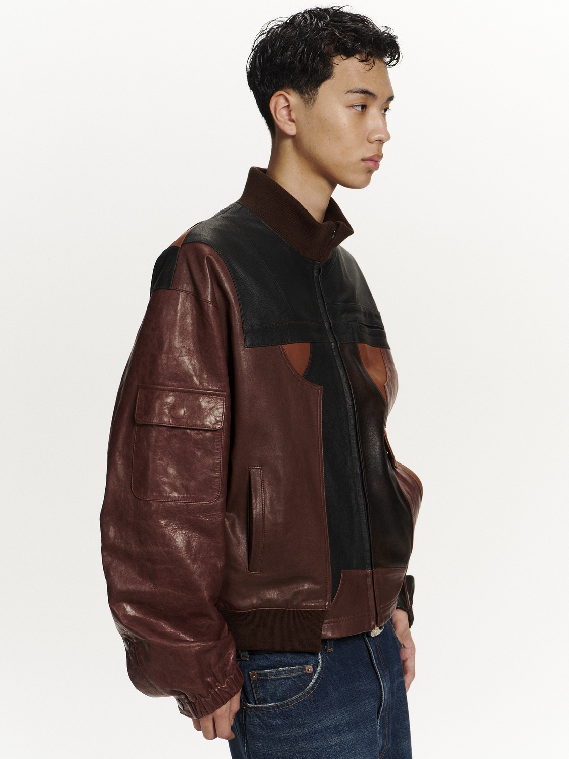 PATCHWORK LEATHER BLOUSON 詳細画像 Multi 4