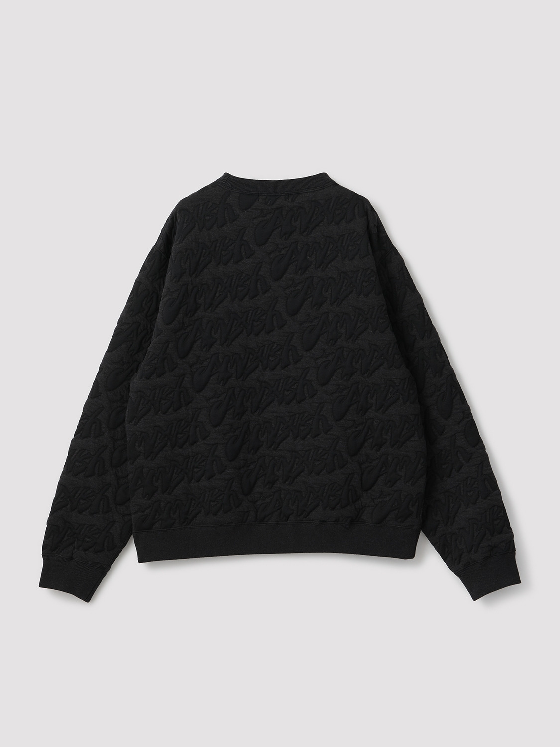 STICKERS LOGO JACQUARD CREW NECK 詳細画像 Black 2